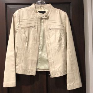 Arden B off white leather jacket